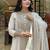 Off white color beautiful chanderi fabric dress for graceful festive looks