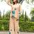 Peach color rayon fabric designer digital printed readymade co ord set