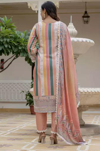 Multy color rayon slub graceful festive special kurta set