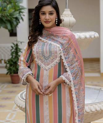 Multy color rayon slub graceful festive special kurta set 3