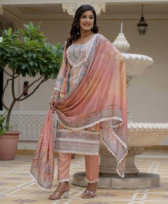 Multy color rayon slub graceful festive special kurta set 4