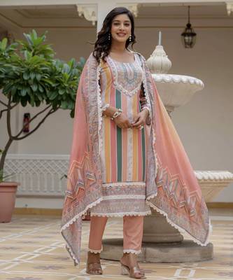 Multy color rayon slub graceful festive special kurta set 5