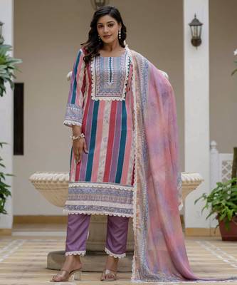 Multy color rayon slub graceful festive special kurta set 1