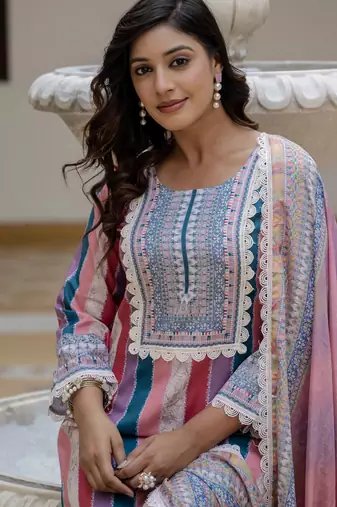 Multy color rayon slub graceful festive special kurta set