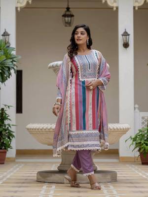 Multy color rayon slub graceful festive special kurta set 5
