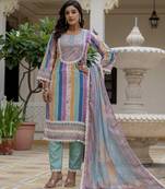 Multy color rayon slub fabric graceful festive special kurta set