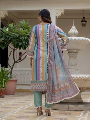 Multy color rayon slub graceful festive special kurta set 2