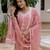 Peach color roman silk fabric graceful festive special kurta set