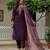 Wine color roman silk fabric graceful festive special kurta set