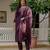 Wine color roman silk fabric graceful festive special kurta set