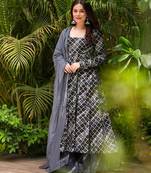 Grey color beautiful ethnic partywear girlie ceremonial attire