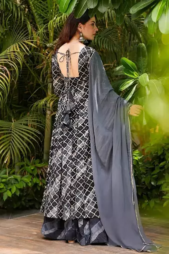 Grey color beautiful partywear ceremonial attire