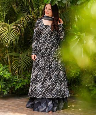 Grey color beautiful partywear ceremonial attire 3
