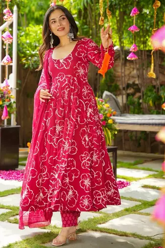 Pink color beautiful ethnic partywear girlie ceremonial attire