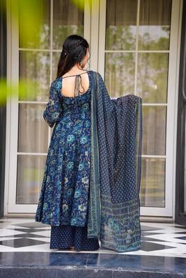 Blue color beautiful partywear ceremonial attire 2
