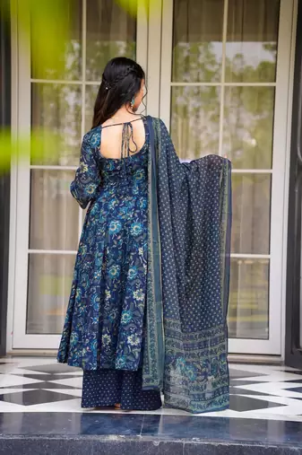 Blue color beautiful partywear ceremonial attire