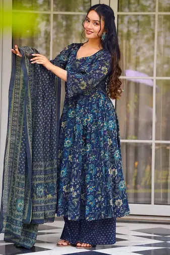 Blue color beautiful partywear ceremonial attire