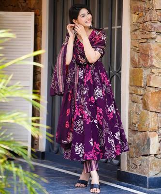 Purple color beautiful partywear ceremonial attire 3
