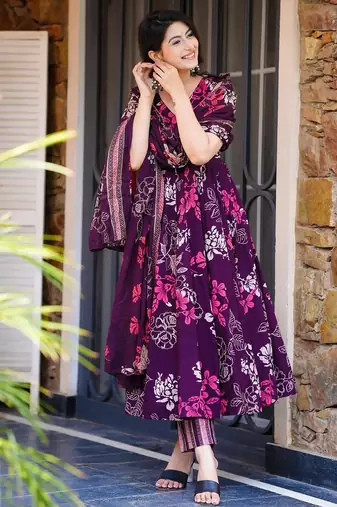 Purple color beautiful partywear ceremonial attire