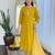 Yellow color smart and festive readymade rayon fabic kurta set