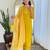 Yellow color smart and festive readymade rayon fabic kurta set