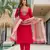 Red color smart and festive readymade rayon slub fabic kurta set