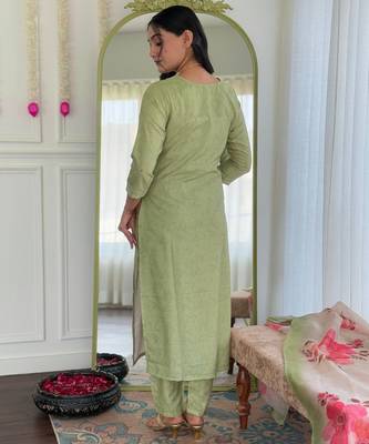 Pista color smart and festive readymade rayon fabic kurta set 2