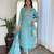 Sky blue color smart and festive readymade viscose fabic kurta set