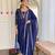 Blue color smart and festive readymade vichitra silk fabic kurta set