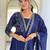 Blue color smart and festive readymade vichitra silk fabic kurta set