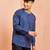 Vastramay men royal blue cotton kurta - floral print summer casual wear traditional ethnic shirt