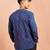 Vastramay men royal blue cotton kurta - floral print summer casual wear traditional ethnic shirt