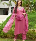 Gajri color smart and festive readymade rayon fabic kurta set