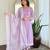 Lavender color smart and festive readymade rayon fabic kurta set