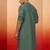Vastramay men's mint green resham embroidered silk kurta - premium festive