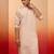 Vastramay men's peach embroidered silk kurta - festive traditional wear