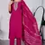 Pink color rayon slub fabric ethnic kurta set with embroidery work with woven