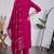 Pink color rayon slub fabric ethnic kurta set with embroidery work with woven