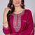 Pink color rayon slub fabric ethnic kurta set with embroidery work with woven