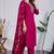Pink color rayon slub fabric ethnic kurta set with embroidery work with woven