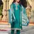 Rama color viscosee chanderi fabric ethnic kurta set with embroidery work with printed