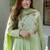 Pista color chanderi silk fabric ethnic kurta set with embroidery work