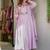 Purple color chanderi silk fabric ethnic kurta set with embroidery work