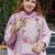 Purple color chanderi silk fabric ethnic kurta set with embroidery work