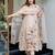 Peach color bsy chanderi fabric ethnic kurta set with embroidery work