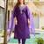 Violet color ceremonial wear rayon slub fabric readymade kurta set