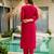 Pink color ceremonial wear rayon fabric readymade kurta set