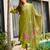 Mahendi color ceremonial wear viscose fabric readymade kurta set