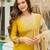 Mustard color ceremonial wear viscose fabric readymade kurta set