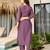 Purple color ceremonial wear viscose fabric readymade kurta set